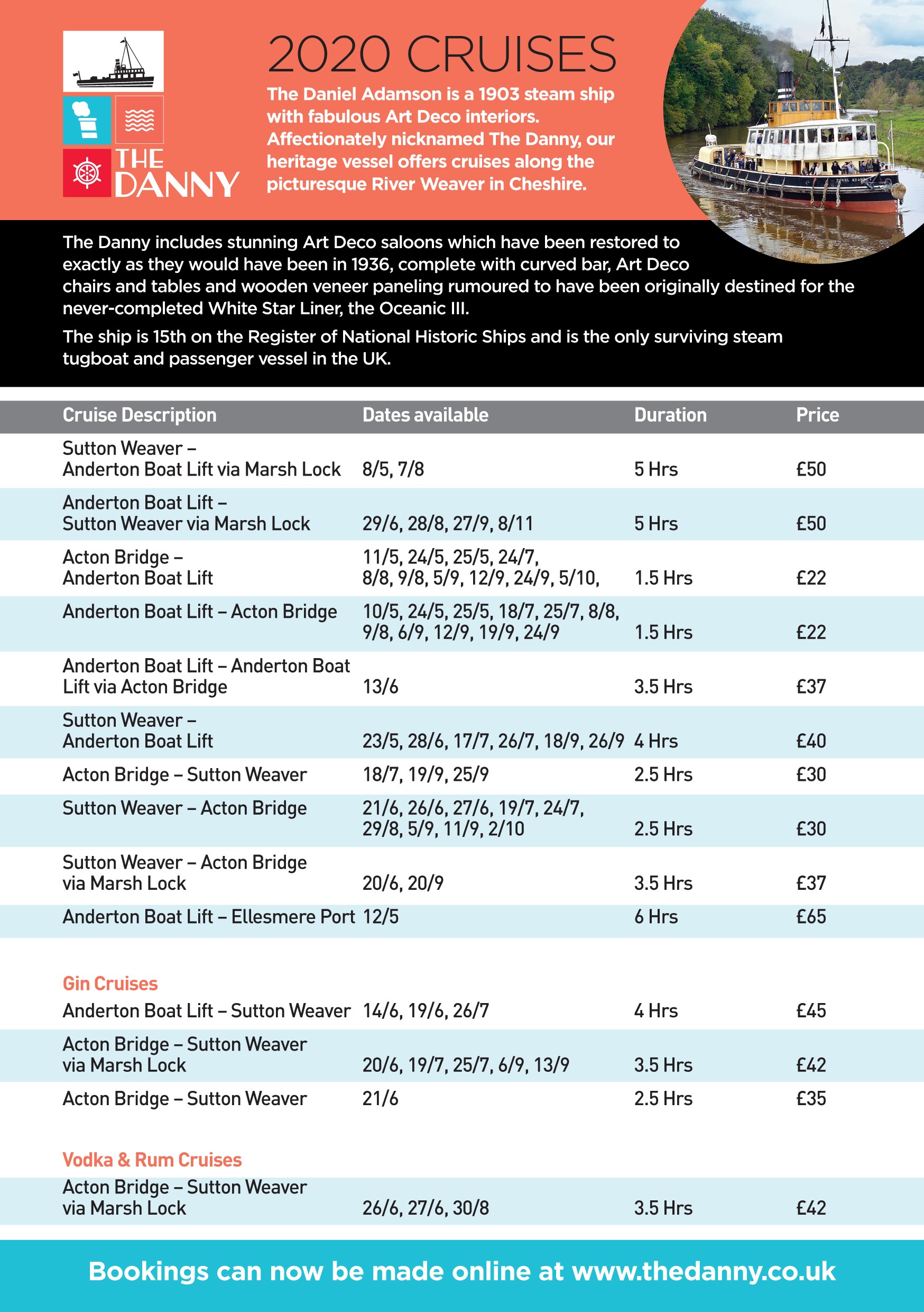 Our 2020 Timetable